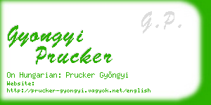 gyongyi prucker business card